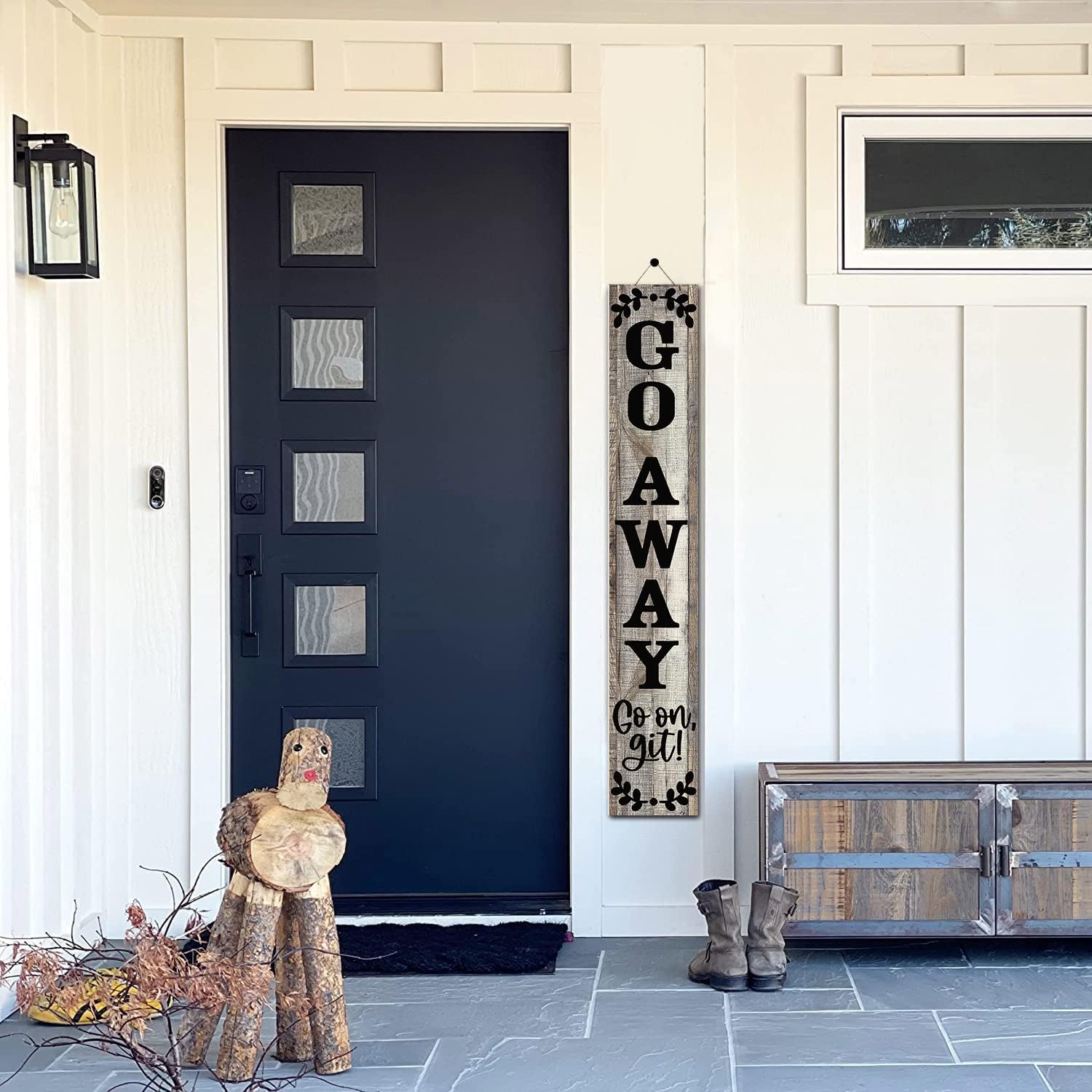 Unwelcome Sign Go Away Go On Git Vertical Sign Unwelcome Porch Sign Welcome Signs Farmhouse Porch Decor Large Unwelcome Wood Sign 8x48 Inches