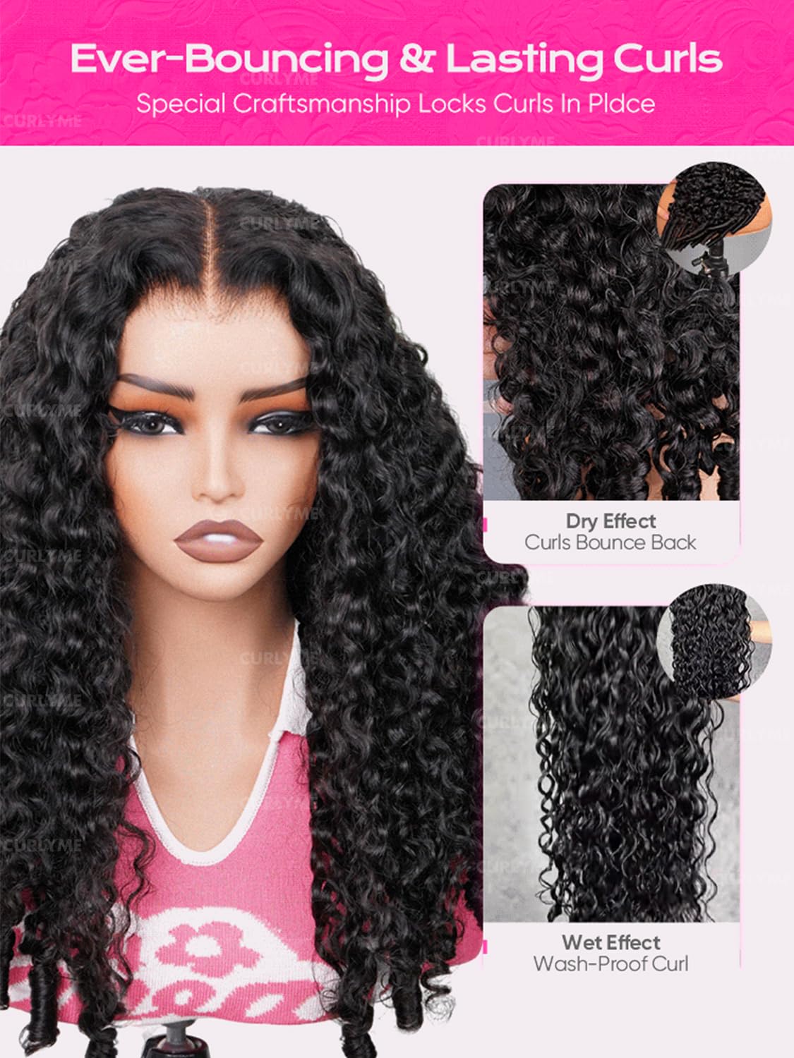 Curlyme 9x6 Burmese Curly Drawstring Glueless Wigs Human Hair Pre Plucked Pre Cut 200% Density Glueless Wig Human Hair with Finger Coily Ends Pre Bleached Knots Natural Color 24 Inch