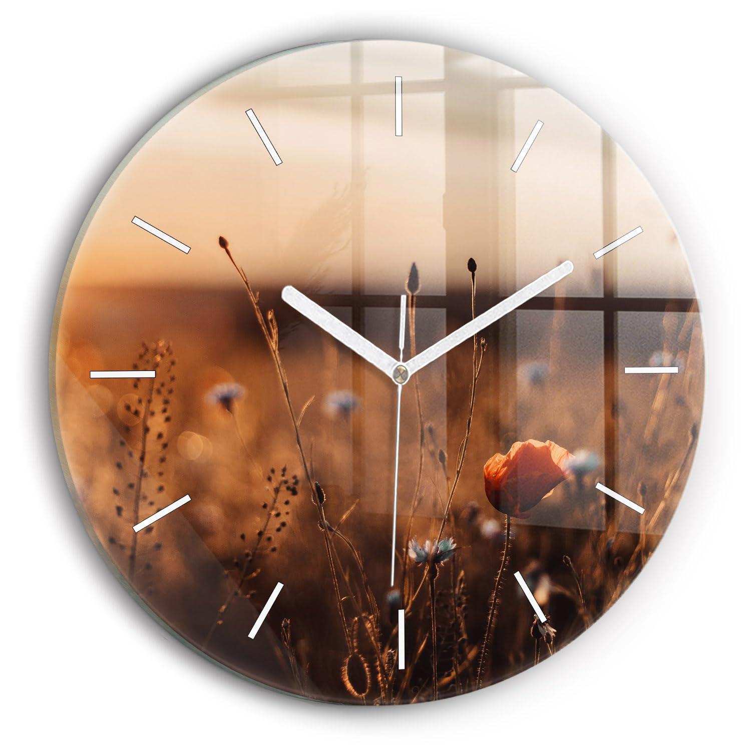 Horloge en verre silencieuse Wallfluent pour chambre et bureau calme