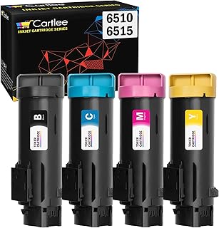 Cartlee Set of 4 Compatible High Yield Laser Toner Cartridges for Xerox Phaser 6510 6510/dni 6510/dn 6510/n Workcentre 6515 6515/dni 6515/dn 6515/n Printer (1 Black, 1 Cyan, 1 Magenta, 1 Yellow)