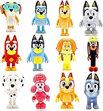 Bluеу Toys 12-Pack, Wolfs Action Figures Playset, Wolves Figurines Family and Friends Set, Cake Toppers 2-3.5 Inch