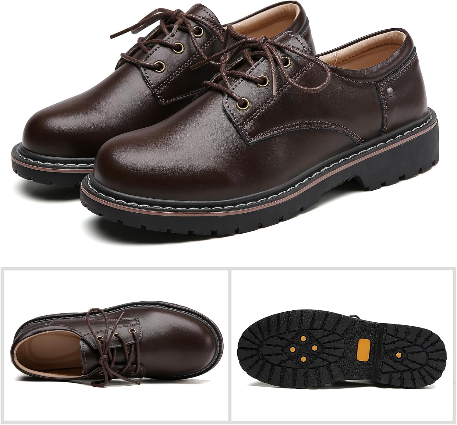 Women's Classic Oxfords Lace Up Business Formal Dress Shoes Platform Oxford Shoes Slip Resistant Service Boots - Image 3