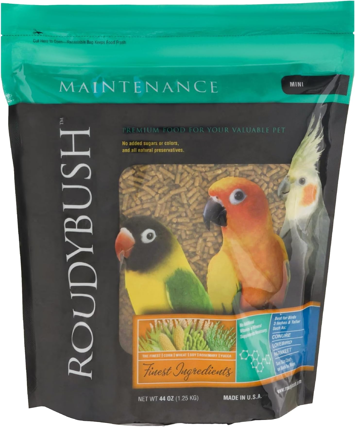Daily Maintenance Food for Birds - Scientifically Formulated Bird Feed - Bird Food Pellets w/Corn, Wheat, Soy & More - Nutritious & Healthy Feed for Birds (Mini, 44oz)