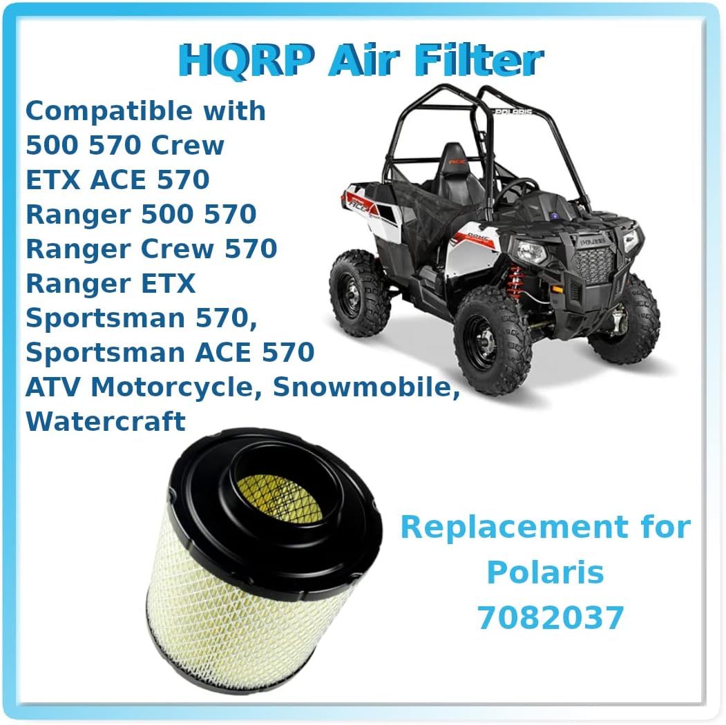 HQRP Air Filter Replacement for Polaris 7082037 2521372, Ranger 570 500 Crew ACE 570 Sportsman ACE