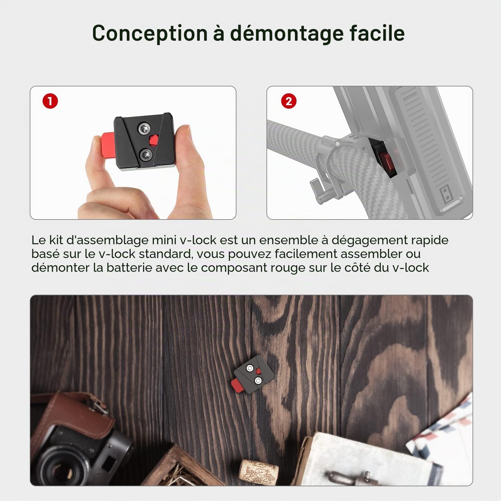 SMALLRIG Mini V-Lock Kit de Montage - MD2801B