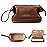 Abiudeng Large Makeup Bag for Women,Travel Makeup Organizer with Brush Holder, Dopp Kit Essentials,Waterproof PU Cosmetic Bag for Traveling,Multi Compartment, Cute,Spacious Capacity-Brown