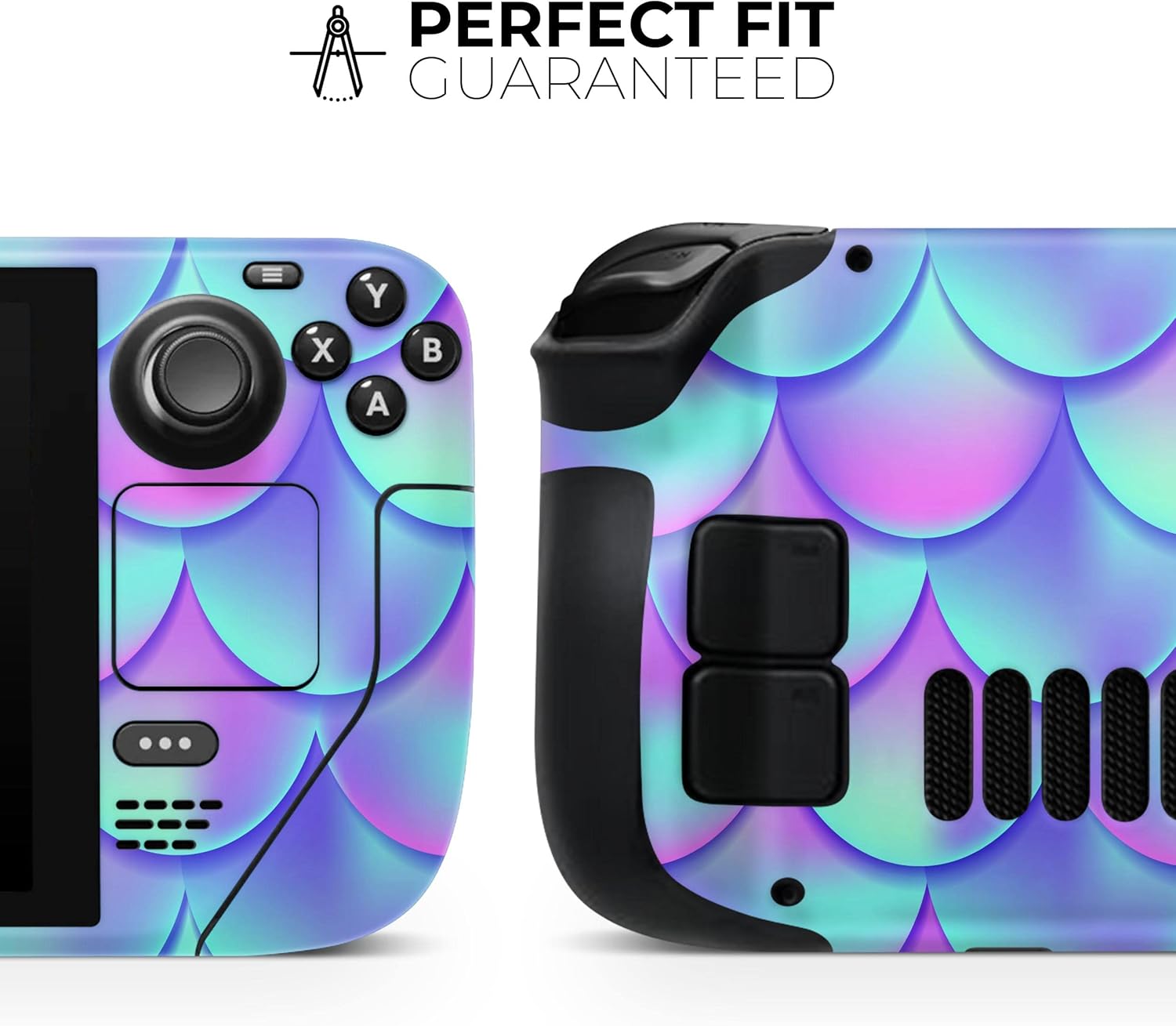 Compatible with Steam Deck - Skin Decal Protective Scratch-Resistant Removable Vinyl Wrap Cover - Holographic Mermaid Scales