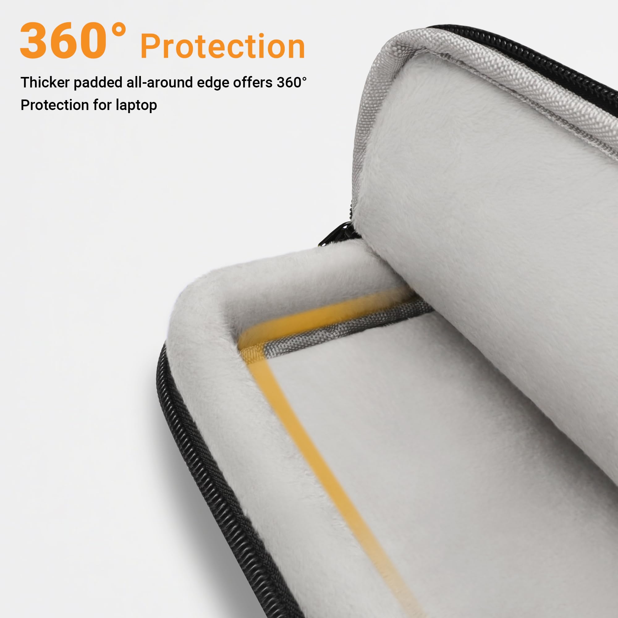 TECOOL 15,6 16 Pouces Sacoche Ordinateur Portable, 360°Protection Imperméable Housse Sac à Bandoulière pour 15,6-16 Pouces Acer ASUS Dell HP Lenovo Laptop, MacBook Pro 16 M1 M2 M3 M4, Noir