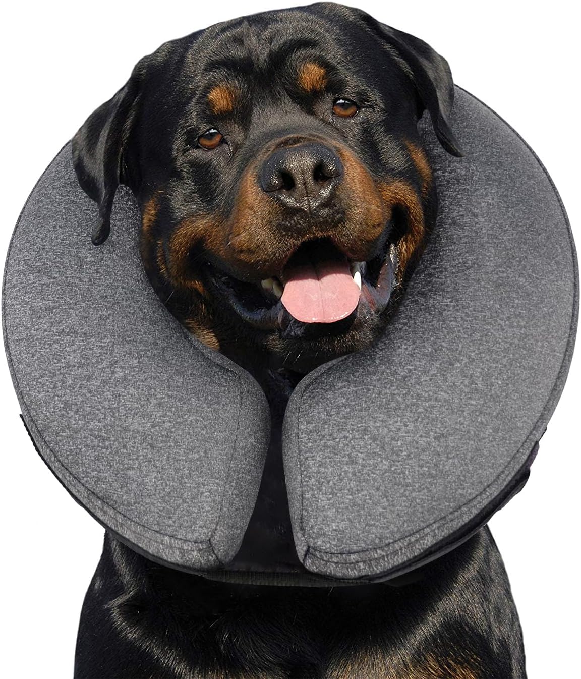 MIDOG Dog Cone - Inflatable Soft Donut Collar Alternative for Dogs After Surgery, Protective Recovery Collar Prevents Licking, Comfortable E-Collar Alternative for Small Medium Large Dogs (Gray, XL)