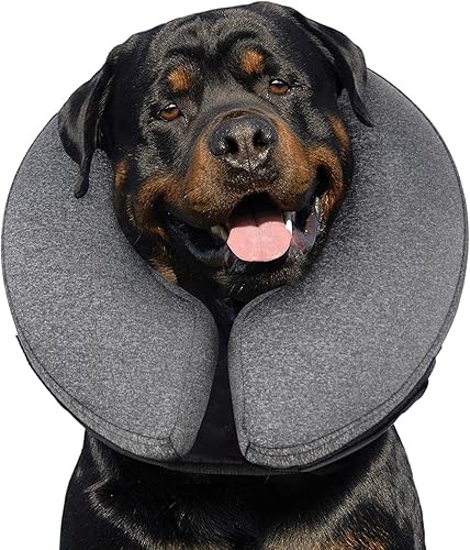 MIDOG Alternativa de Cono Inflable para Perros Después de Cirugía - Collar Protector Suave en Forma de Dona que Previene el Lamido y Permite Comer,