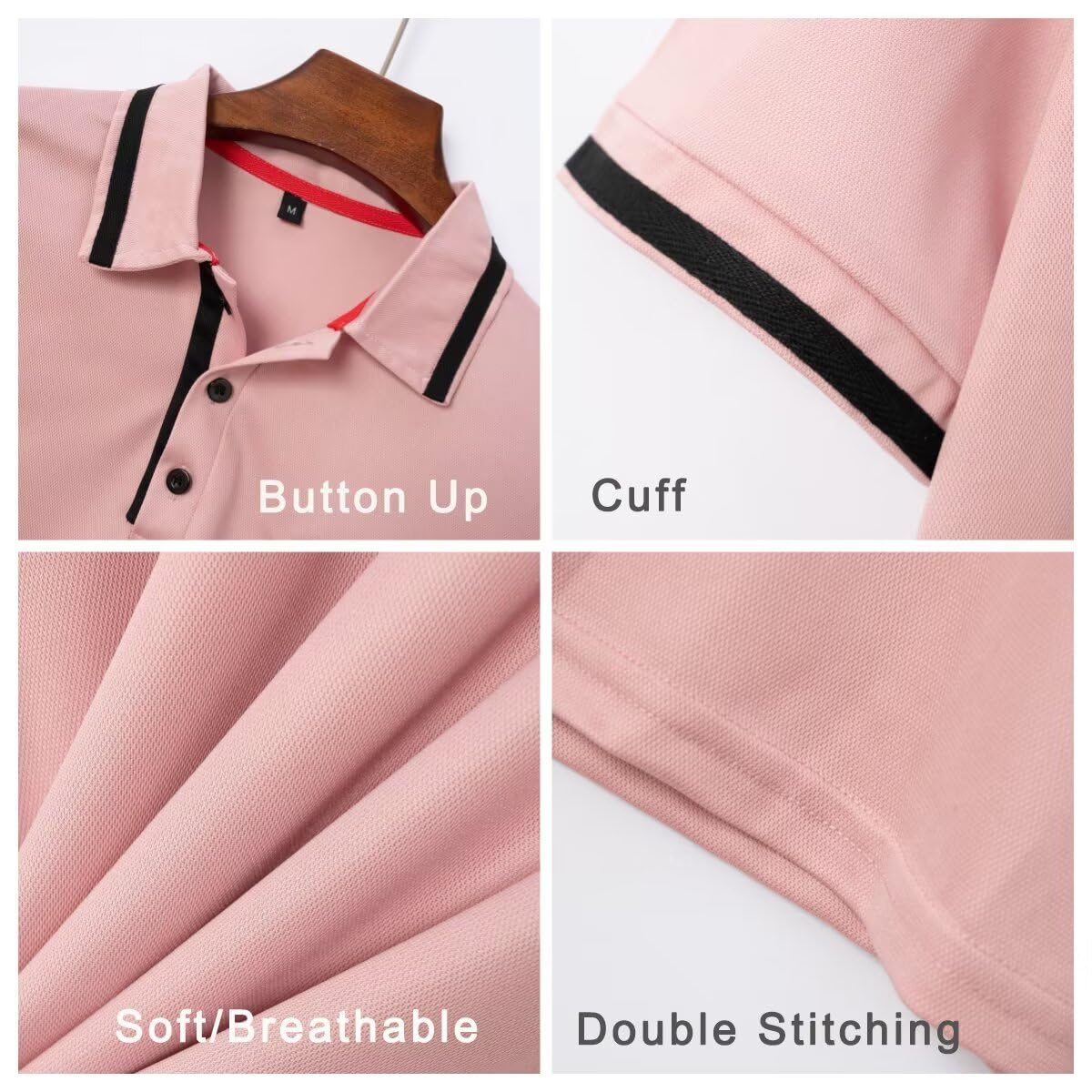 Polo de manga corta para hombre, estilo casual, bloque de color, ajustada, con bolsillo