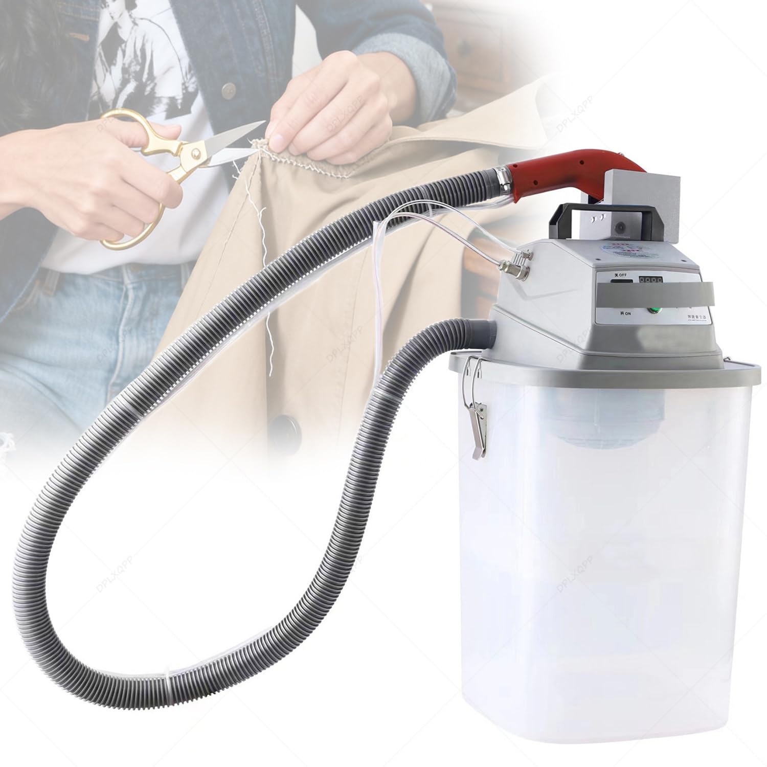 JXYQ Fully Automatic Thread Trimmer with 30L Storage Bucket, 450W Brushless Motor, Intelligent Silent Control for Garment Factory and Tailor Shops