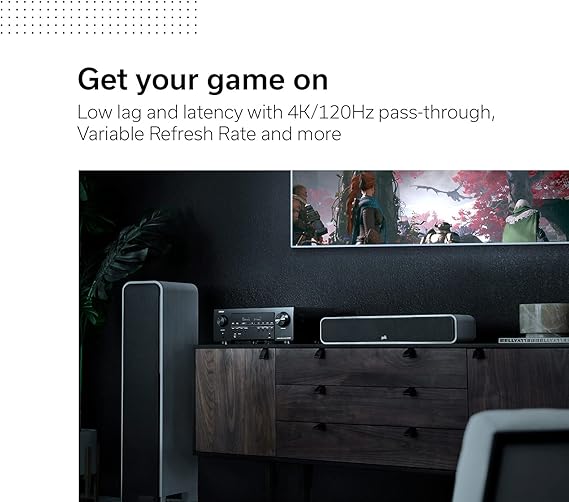 Denon AVR-S760H 7.2 Ch AVR - 75 W/Ch (2021 Model), Advanced 8K Upscaling, Dolby Atmos Height Virtualization, DTS Virtual:X & More, Built-in HEOS, Amazon Alexa Voice Control
