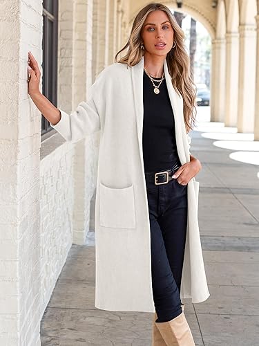 Miniatura 9 de ANRABESS - Cárdigan largo para mujer, suéter de tamaño extragrande con parte frontal abierta, abrigo de punto 2024, prendas de moda de otoño y