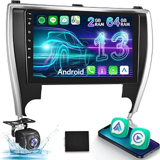 NHOPEEW [2+64G] for Toyota Camry 2015 2016 2017 Android 13 Car Stereo - 10.1 inch HD Touchscreen DSP Audio - Wireless Carplay and Android Auto, Mirror Link, WiFi, GPS, SWC + Canbus + AHD Backup Camera