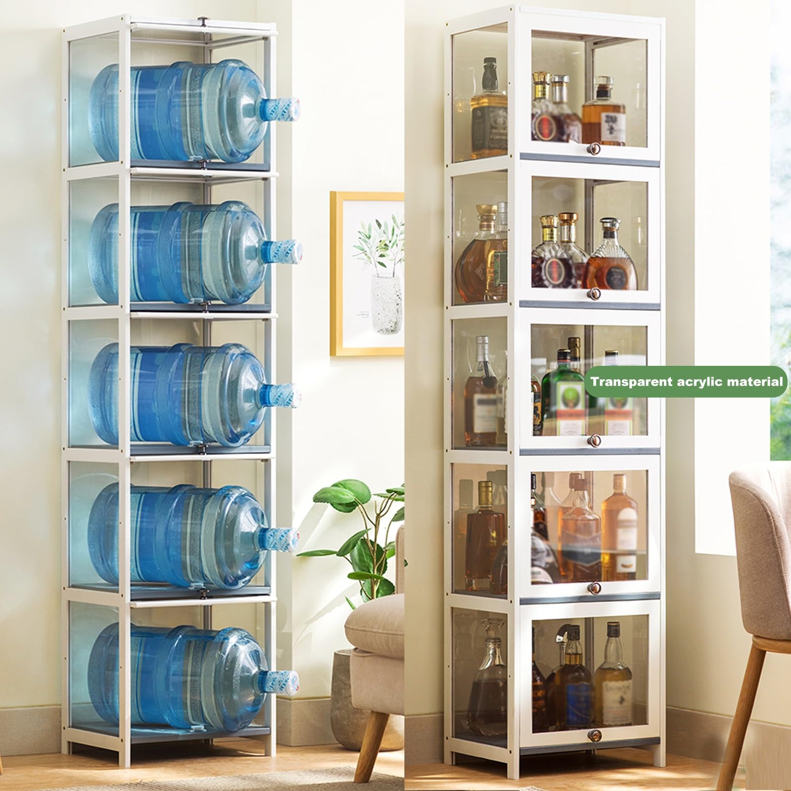 Botellero Vino Vertical Gran Capacidad A La Moda Wine Rack Standing Fácil de Montar Fácil de Limpiar Gabinete de Almacenamiento Cocina Sala Comedor Bar En Casa(4 Layers 30cm)