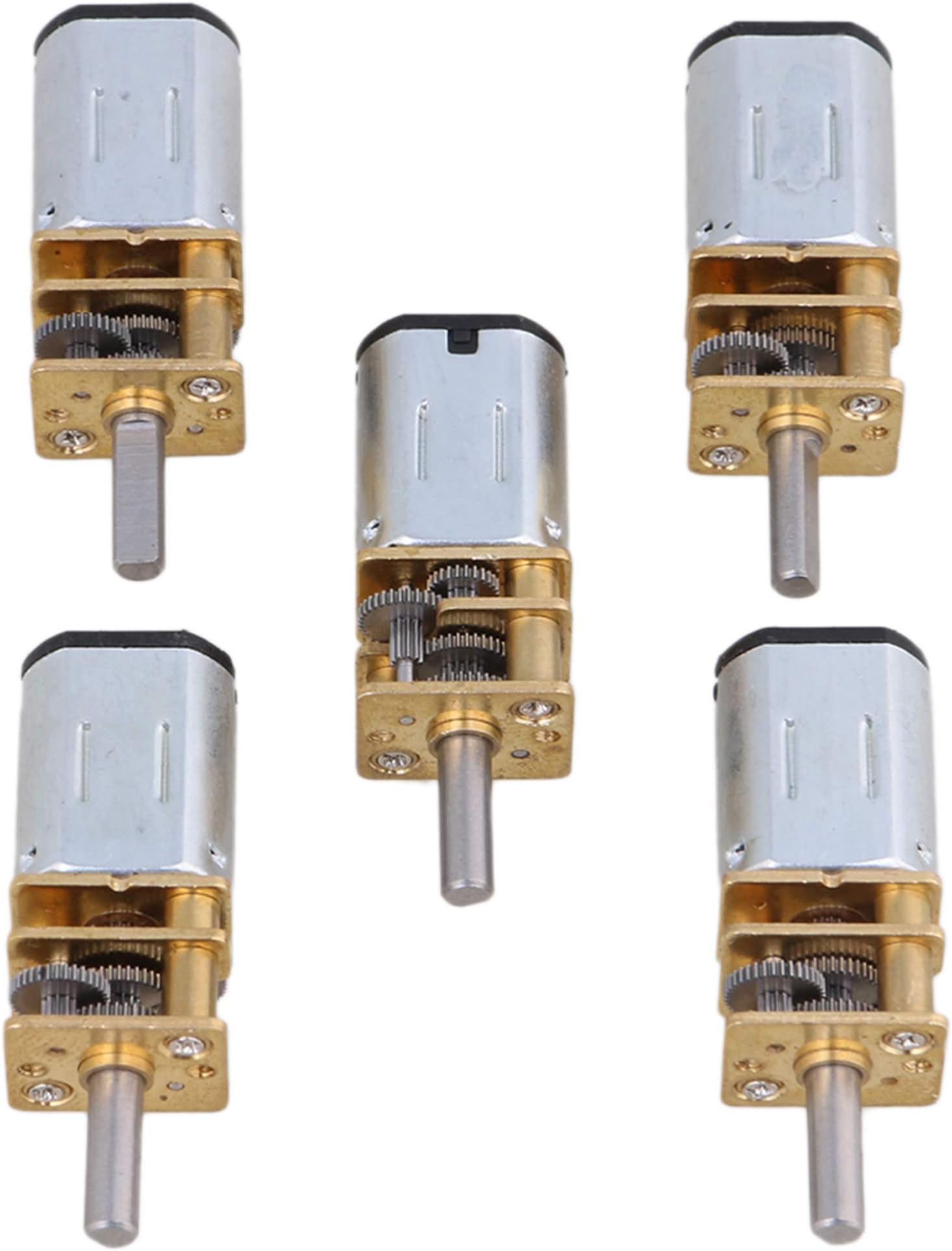 12mm Silver GA12-N20 15RPM Miniature Metal Electric 3V DC Gear Motor Gearwheel with 10mm Output Shaft Set of 5