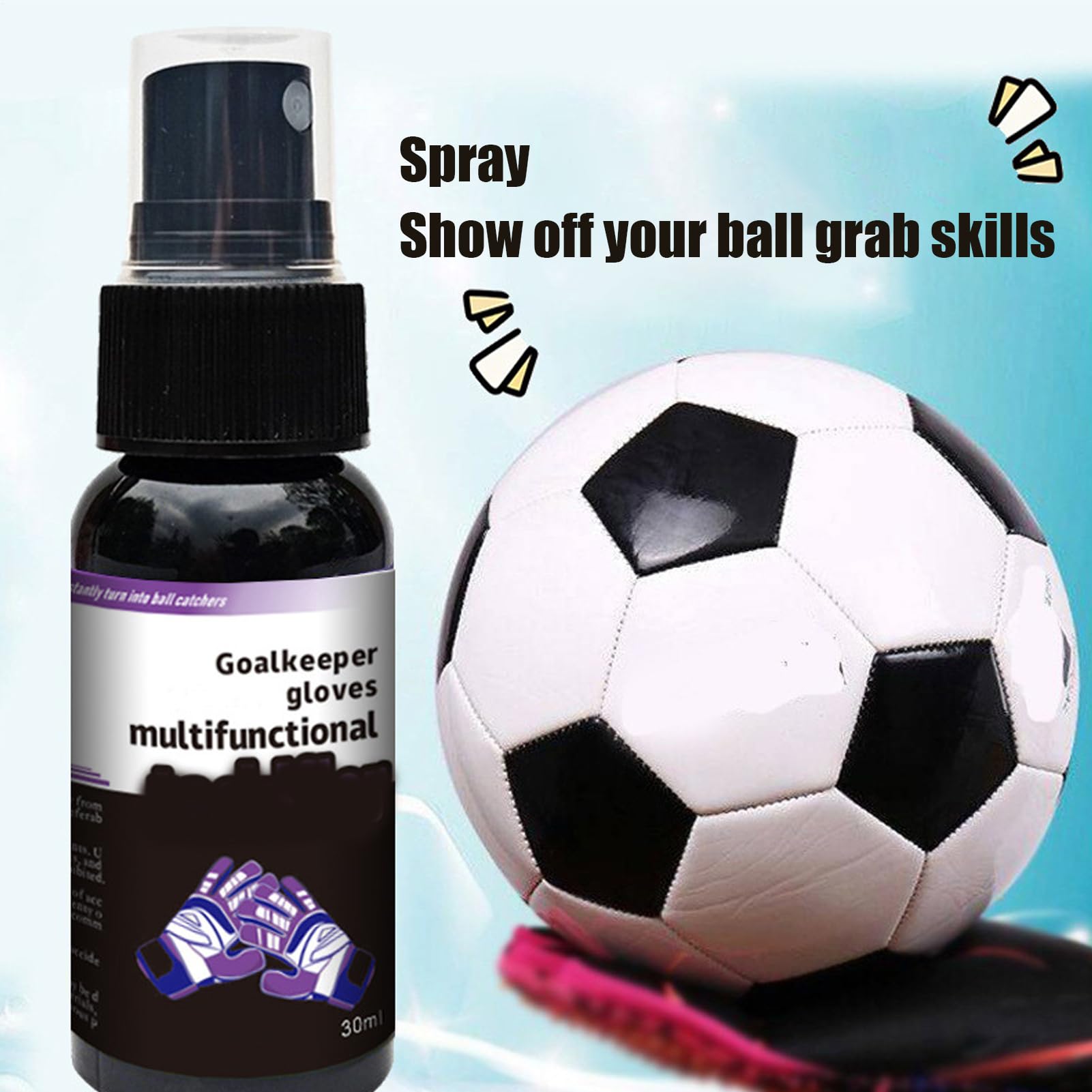 Générique Kleber für Schutzhandschuhe | Spray zur Verbesserung der Griffigkeit für Sporthandschuhe, Reiniger 30 ml für Baseballhandschuhe, Boxen, Torwart, Fußball, alle Bedingungen