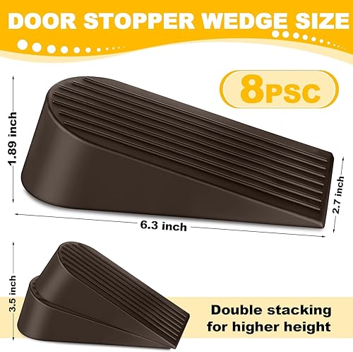 Miniatura 2 de Frienda Paquete de 8 topes de puerta grandes de goma resistentes para puerta, tope de puerta grande para parte inferior de puerta, hogar, oficina,