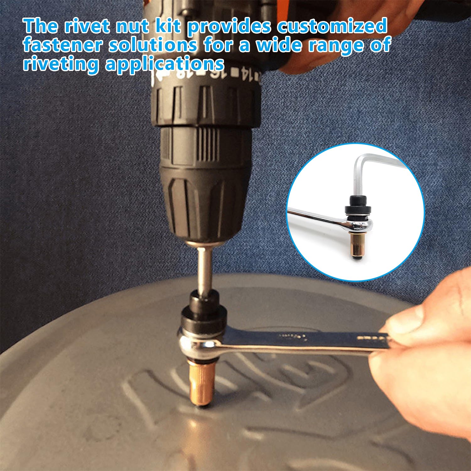 Set Rivettatrici Manuali - 217 Pezzi Con Dadi M3-M12 E Mandrini - Foto 2