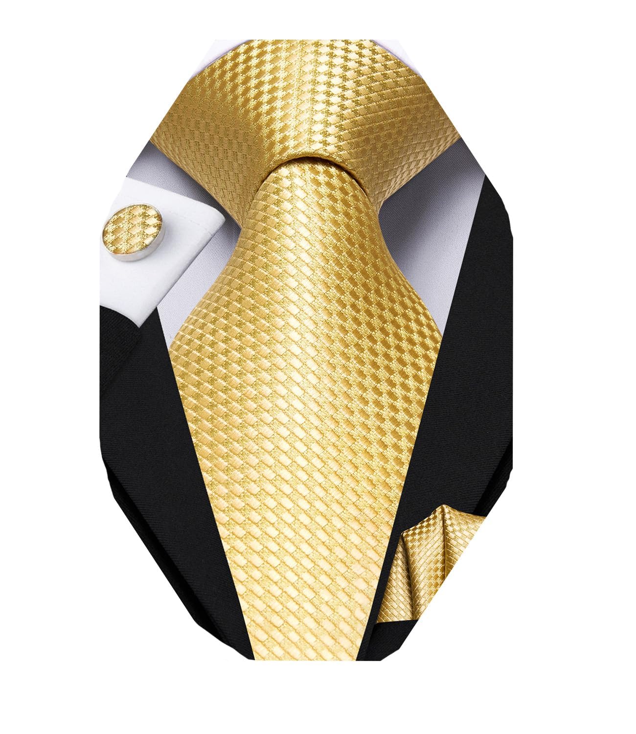 Dubulle Mens Paisley Striped Tie WOVEN Necktie for Men and Handkerchief Cufflinks Set Wedding Formal Business