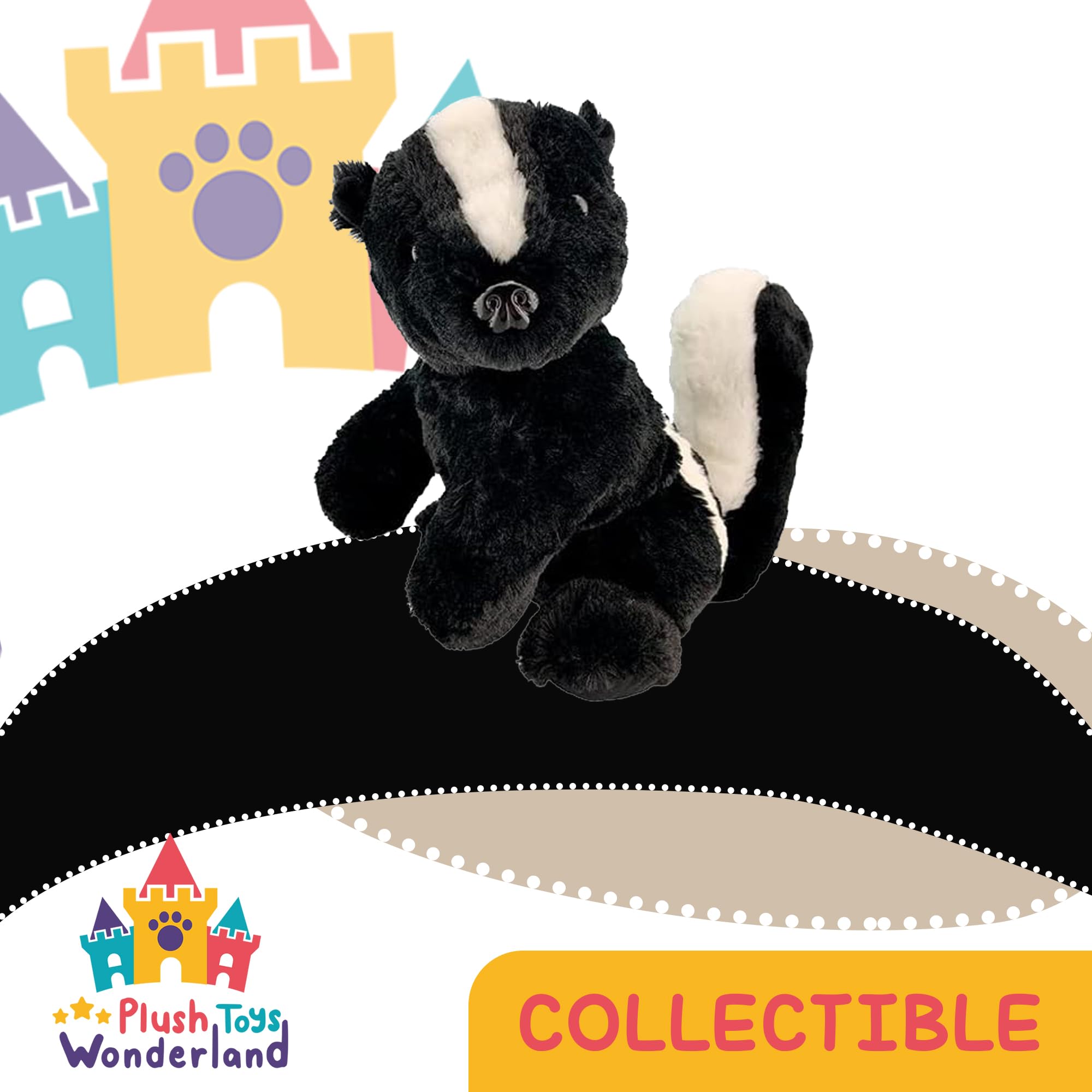 Bellzi Skunki Plush Toy - Super Soft Stuffed Animal Skunk For Kids, Babies & Toddlers