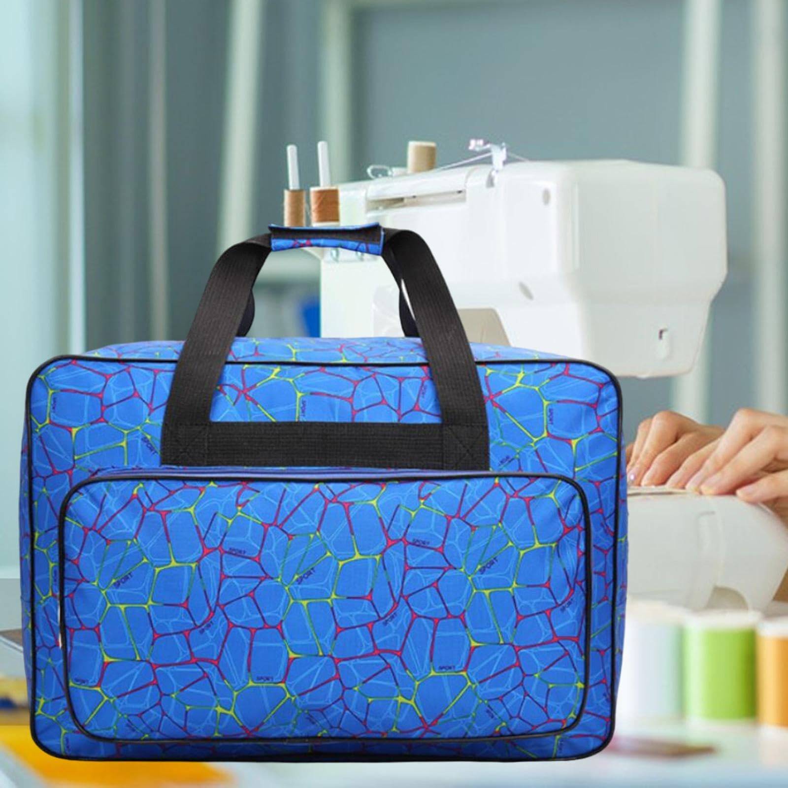 LOVIVER Bolsa de Transporte para Máquina de Coser, Opción para Llevar a Casa, Azul, Individual
