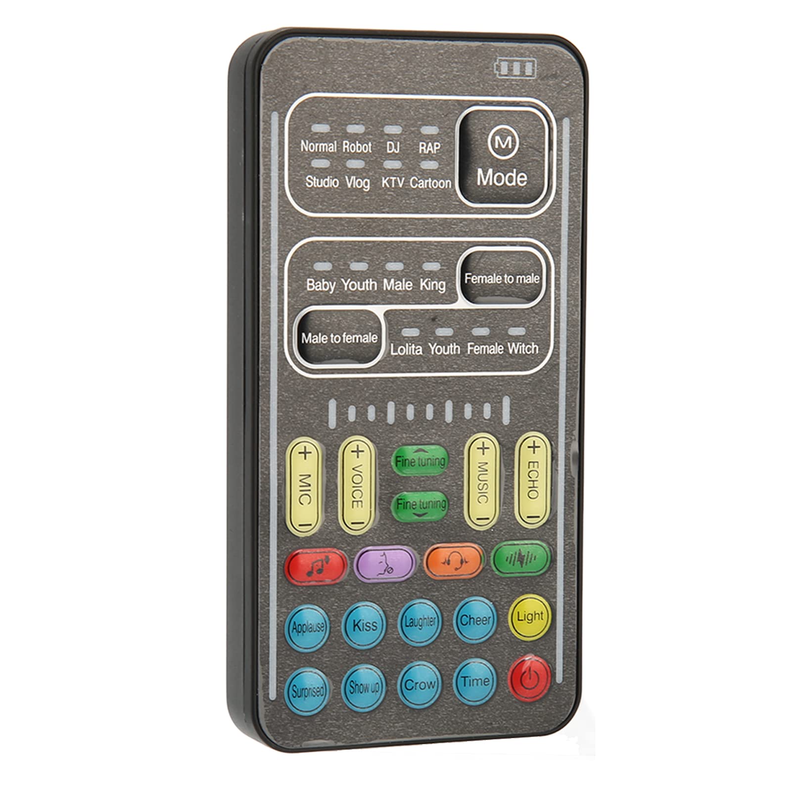 Cambiavoce portatile, 8 effetti sonori Plug and Play Riduzione del rumore Mini Cambiavoce 4 Controllo del volume Microfono portatile Cambiavoce