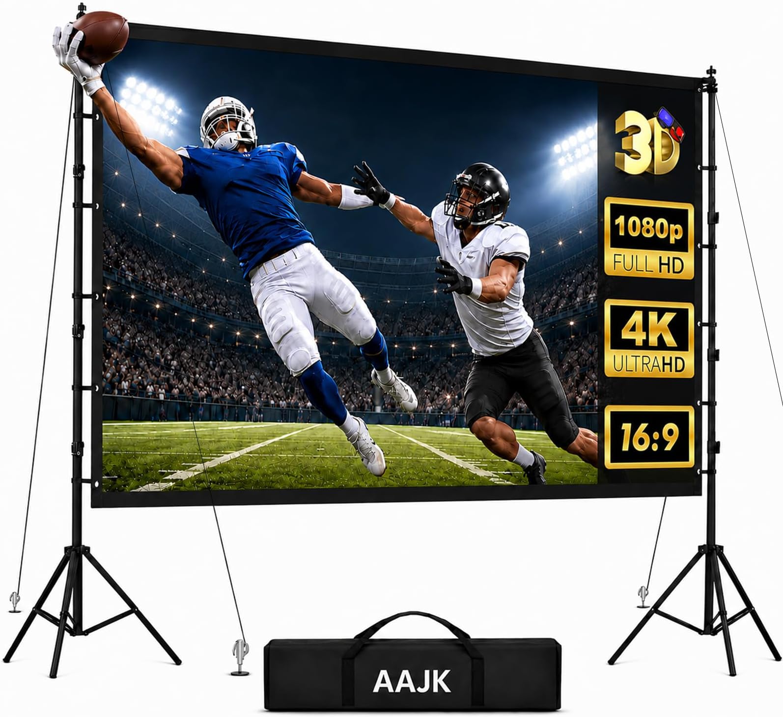 AAJK 150in Outdoor Projector Screen with Stand Easy Set Up Screen