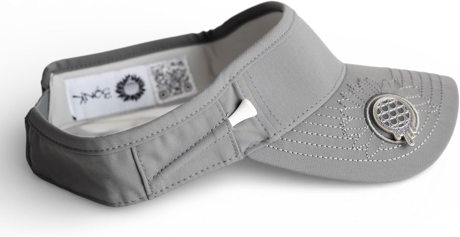 Visor - Tee Holder with Tees & Bill Magnet with Ball Marker - Lightweight Golf Hats for Women