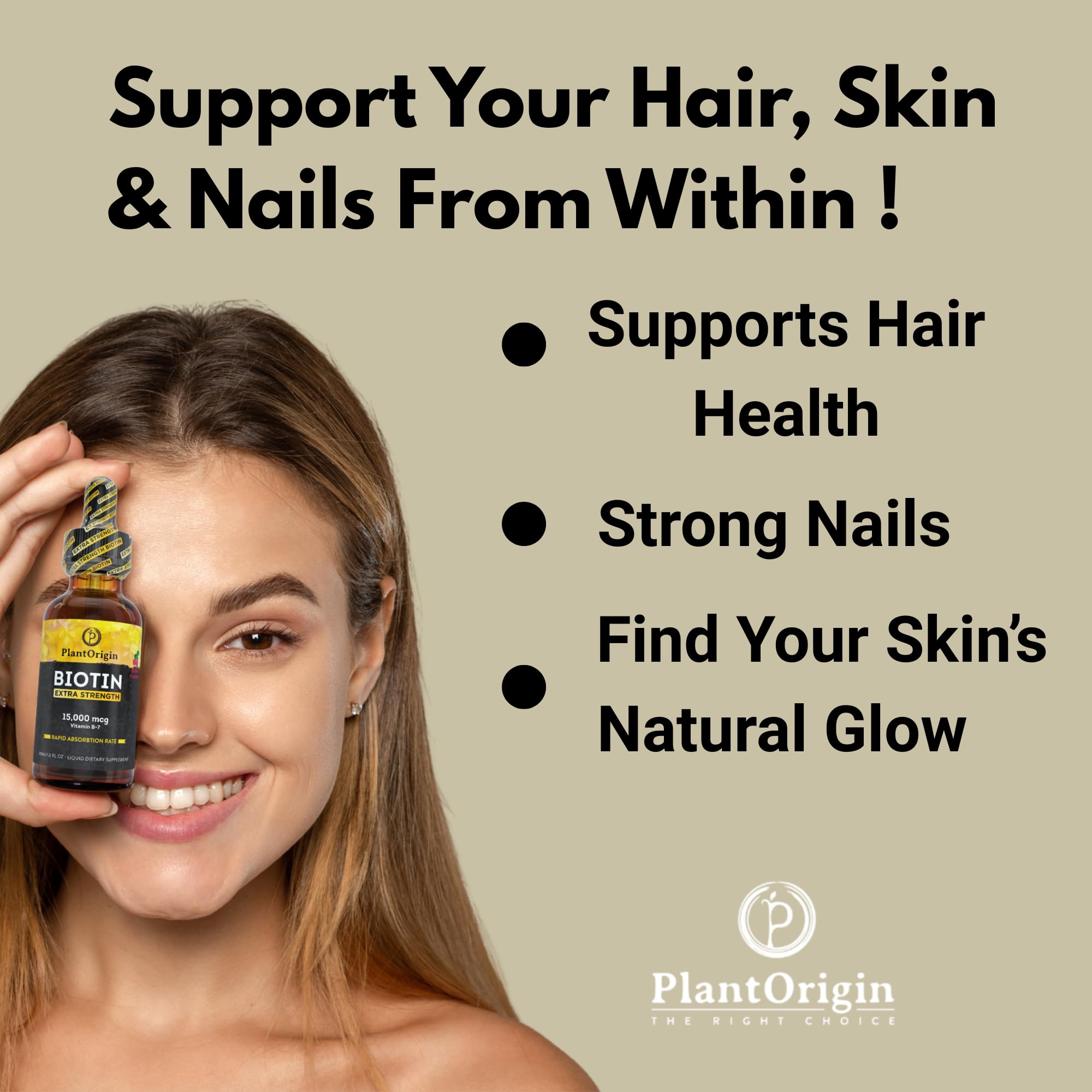 Liquid Biotin 15,000 MCG – Hair Growth, Skin & Nails Support for Women & Men | High Absorption Vitamin B7 Drops | Vegan, Kosher, Sugar-Free, No Alcohol | 60 Servings — Amazon image 6