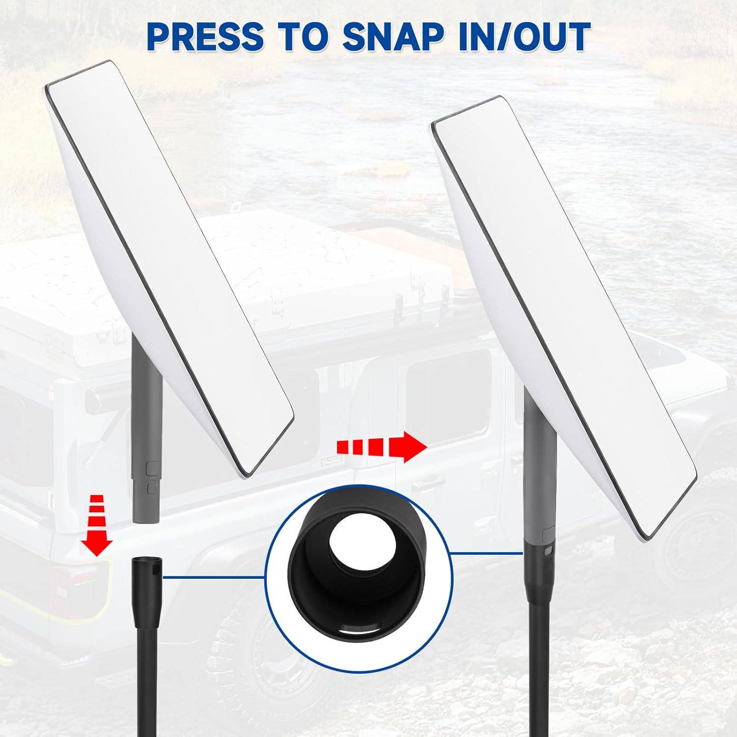 Pole Mount Kit for Starlink Gen 2 V 2 Satellite RV Ladder Mounting, Flag Pole Mount Kits with Pipe Adapter and 4 Extension Tubes - for Starlink Gen 2 RV Ladders Mast Mounting