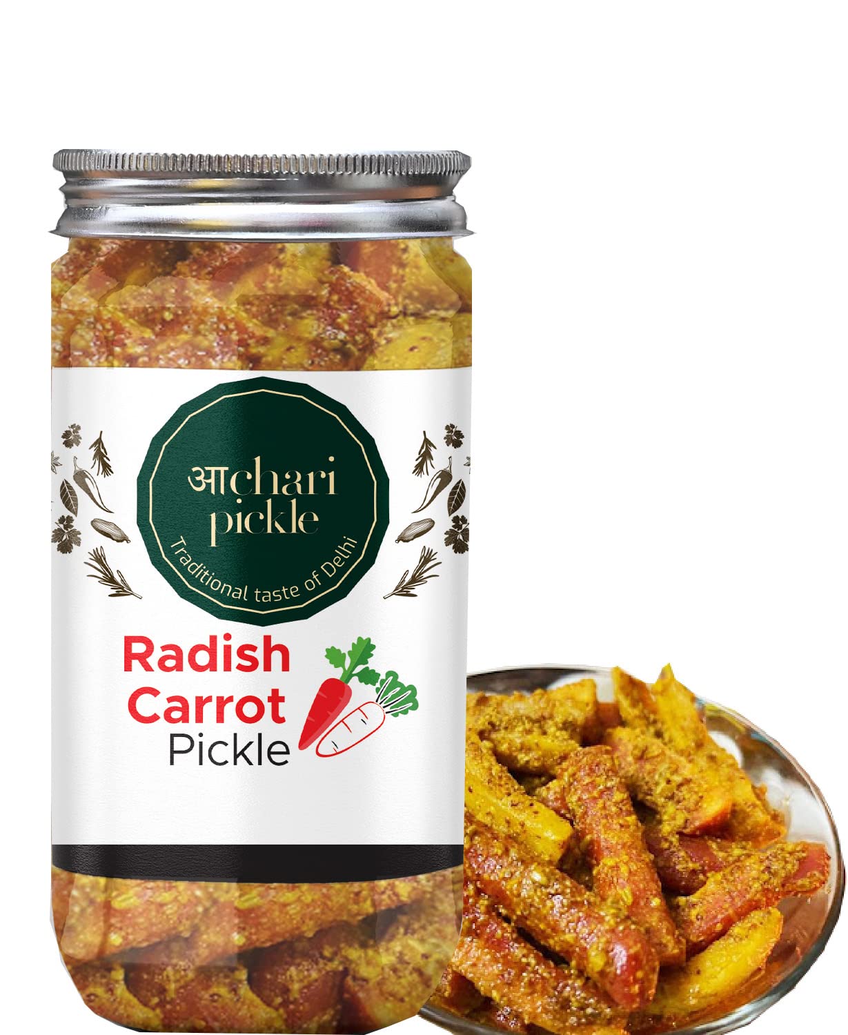 Carrot Radish Pickle, Home Made, Gajar Mooli ka Achar 400 GM I Taste Bhi Health Bhi I Homemade & Organic Pickle (B0BYFBJXKK) Amazon Price History, Amazon Price Tracker