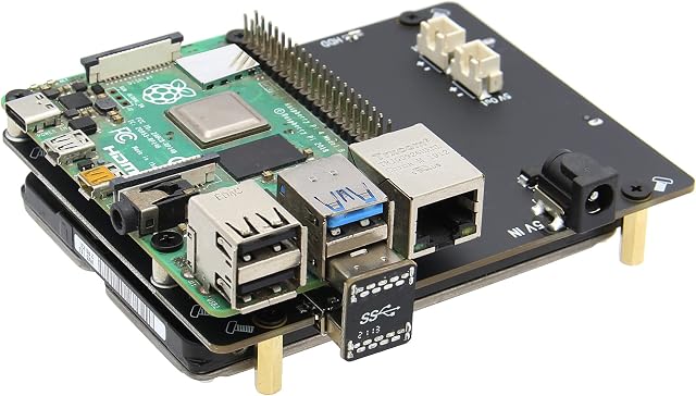 Geekworm Raspberry Pi 4 SATA X825 V2.0 2.5 inch SATA HDD/SSD Storage Expansion Board | UASP Supported | Compatible with Raspberry Pi 4 2GB/4GB/8GB(Not included)