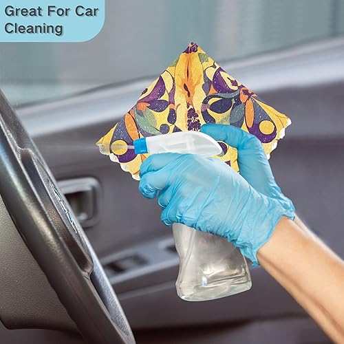 Miniatura 7 de Decorative Painting Purple Yellow Kitchen Towels Microfiber Reusable Tea Towel Set Kitchen Towels Absorbent Cotton Christmas Kitchen Hand Towels