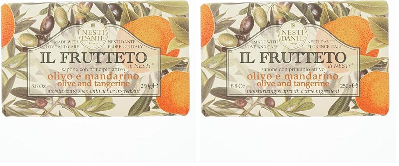 Nesti Dante Il Frutteto Sabonete em Barra com Azeite de Oliva e Tangerina, 250 g, Pacote com 2