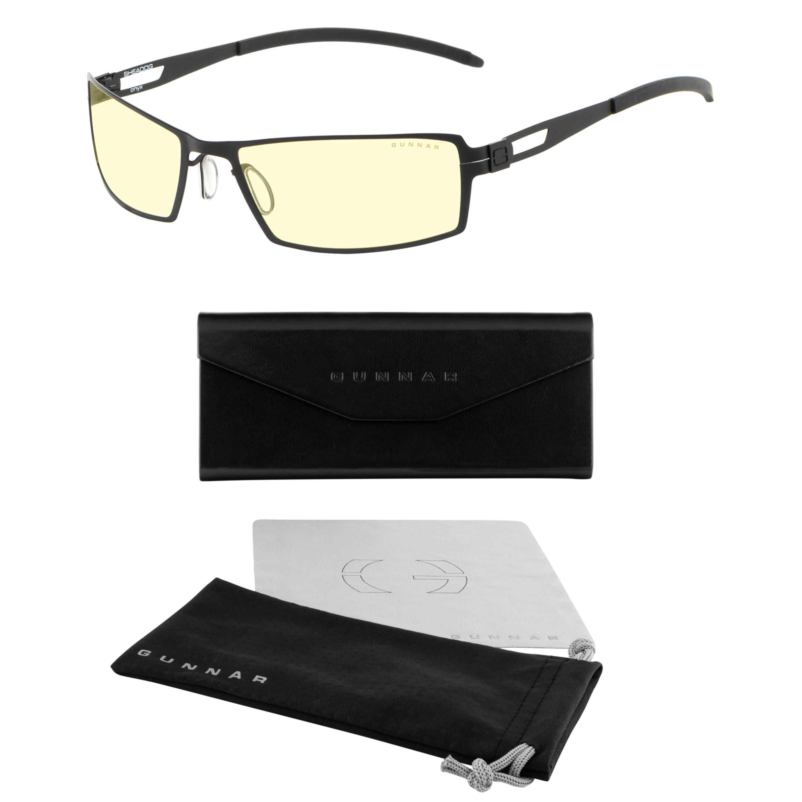 Gunnar occhiali videogiochi e computer | Modello: Sheadog, Tinta de Lenti: Ambra (Blocca 65% luce blu e 100% UV luce) | luce blu bloccanti | lente brevettata