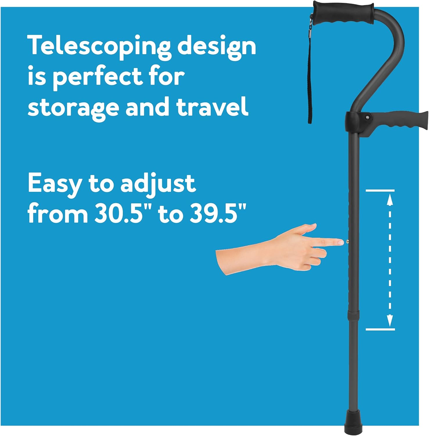 Carex Stand Assist Walking Cane - Includes Secondary Flip Down Handle for Added Support - Uplift Cane and Walking Stick for Seniors, Elderly, Disabled : Health & Household