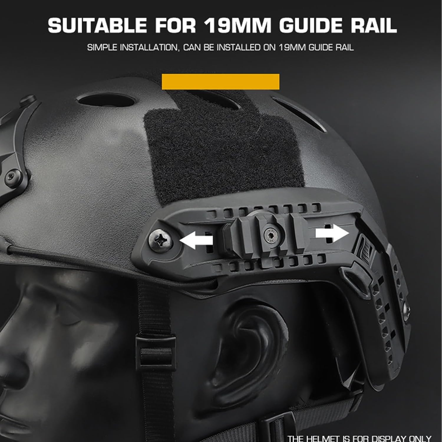 Tactical Helmet ARC Rail Adapter Kit (a Pair),360° Rotatable Picatinny Adapter,Helmet Side Rail Mount Accessories