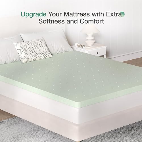 Miniatura 4 de Novilla Cubrecolchón de espuma viscoelástica de gel de 3 pulgadas para un sueño fresco y alivio de presión, cubrecolchón individual XL en una caja,