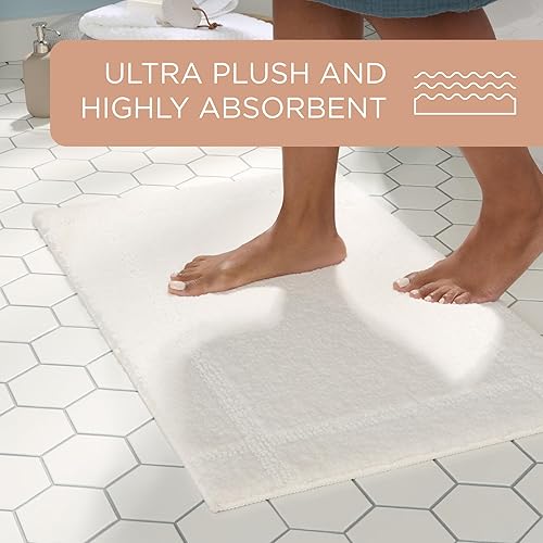 Miniatura 5 de TOWN & COUNTRY EVERYDAY Tapete de baño ultra afelpado con borde copetudo, suave y absorbente, parte trasera antideslizante, lavable a máquina