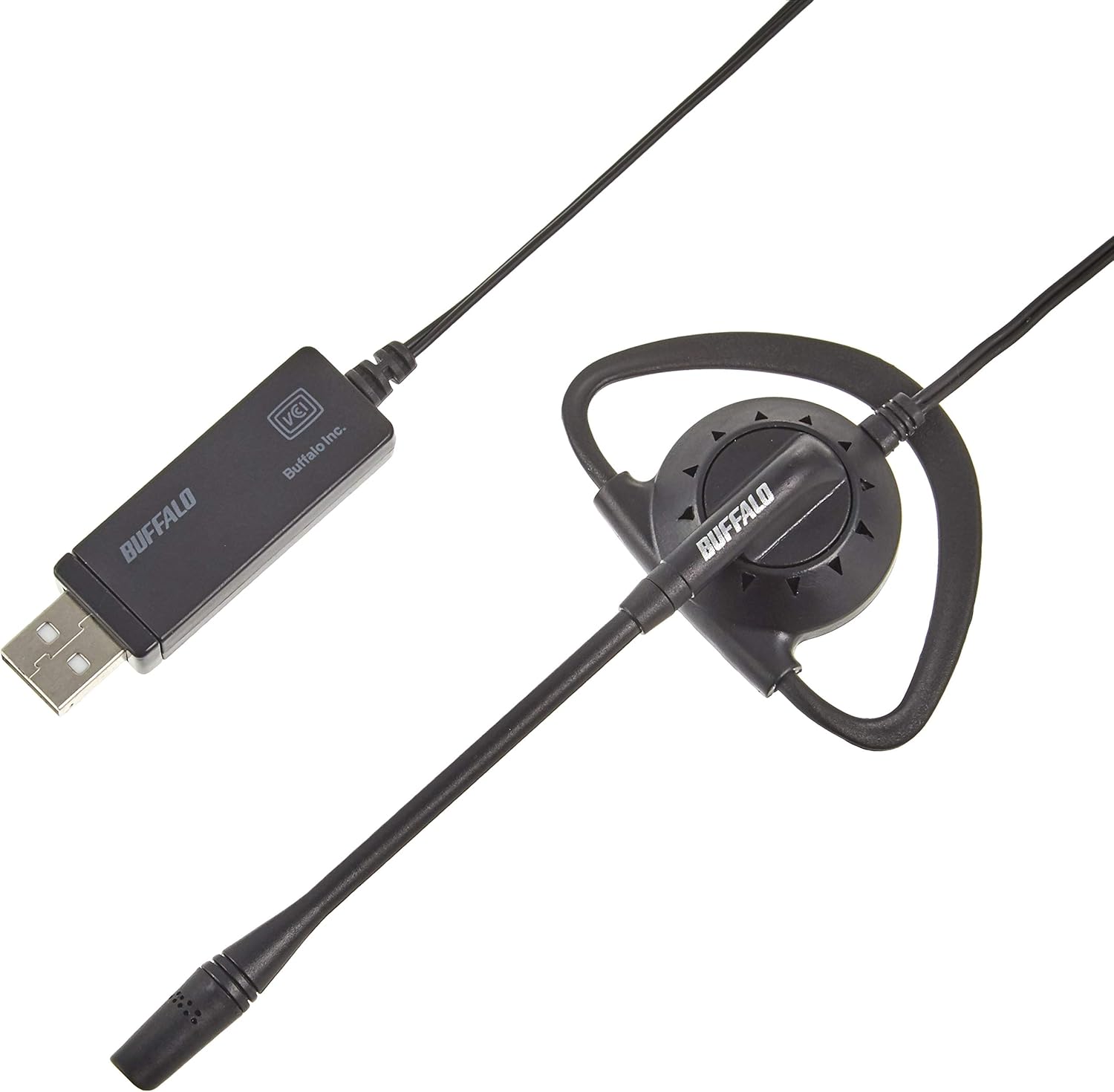 バッファロー BUFFALO 片耳イヤフック式ヘッドセット USB接続