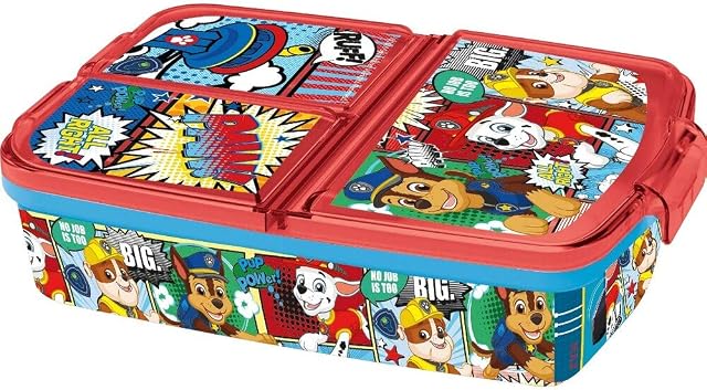 Stor | Paw Patrol Kids Childrens 3 Compartment Sandwich Lunch Box