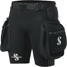 Scubapro Men's Hybrid Cargo Shorts, 1mm Black Neoprene/100% Neoprene Regular Fit Regular Rise Adult Men-Adults Water Sports Enthusiasts