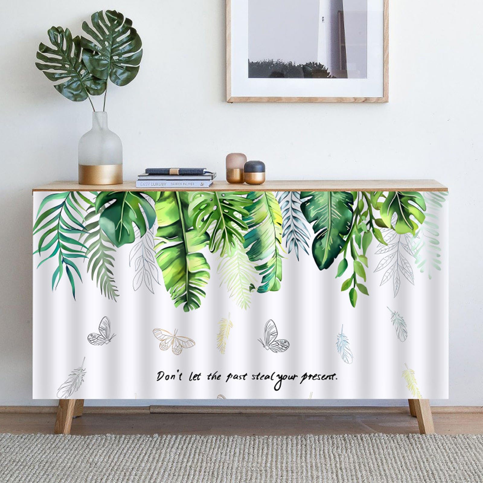 Enigmaire I Style Cupboard Curtain For Kitchen, Bookcase, Under Sink, Wardrobes, Bookshelves, Shoe Cabinets - Dustproof, Short, Easy Install, Self Adhesive