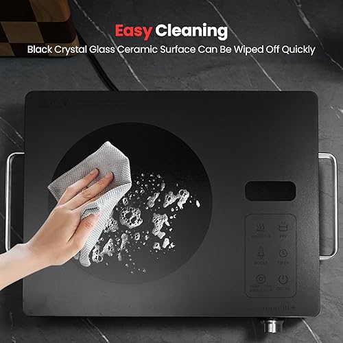 Miniatura 3 de Placa caliente infrarroja portátil de cerámica, quemador de encimera de acero inoxidable con doble anillo de calefacción de doble control 10