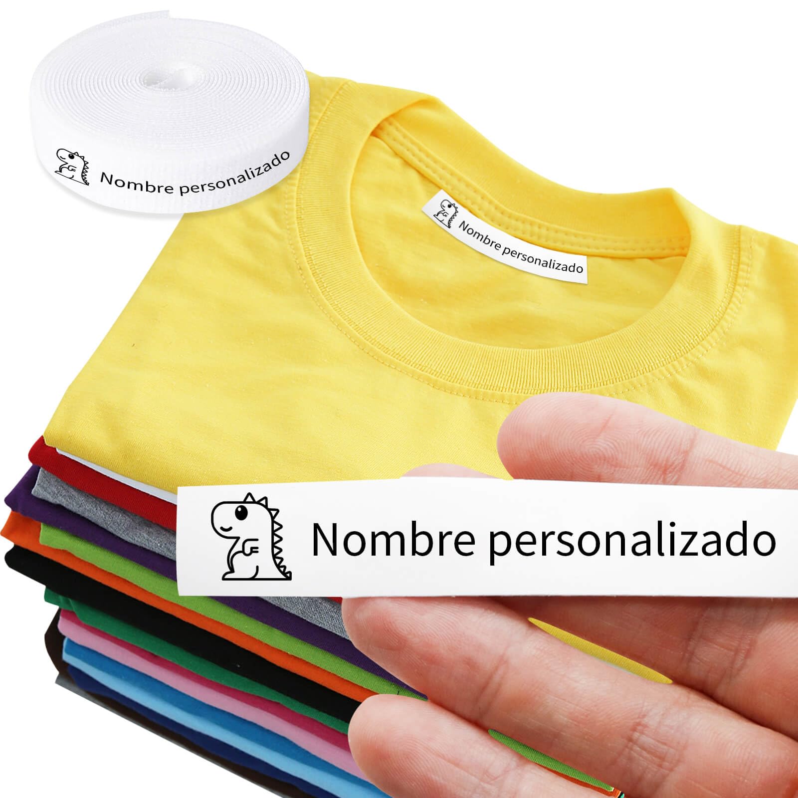 Etiquetas Termoadhesivas Personalizadas Para Ropa, 100 Etiquetas Personalizadas, Etiquetas para Ropa Personalizadas con Nombre, Etiquetas de tela blanca para mochilas de ropa