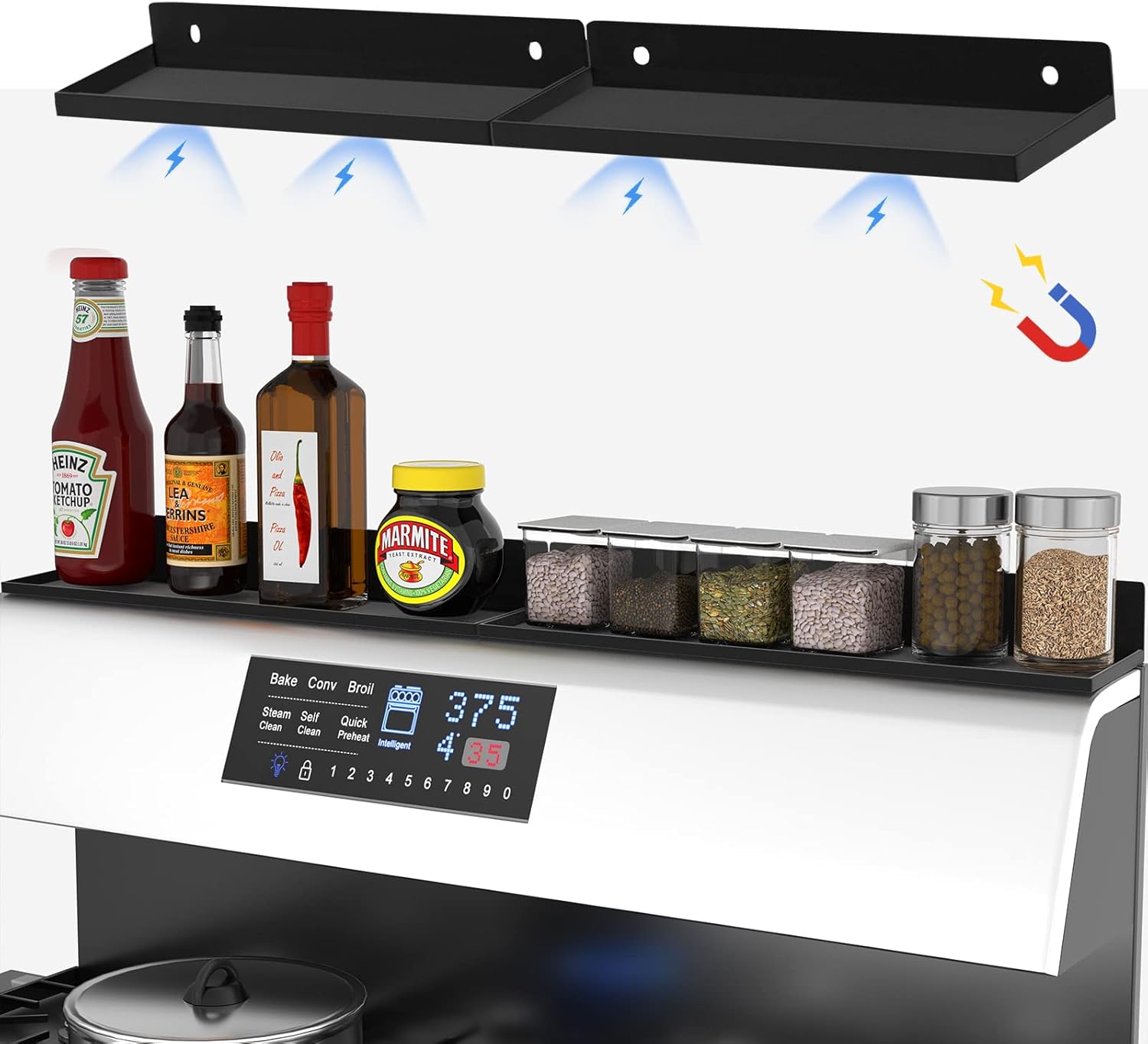 Amazon.com: WEKEY Magnetic Stove Top Shelf,Spice Rack Over the Stove ...