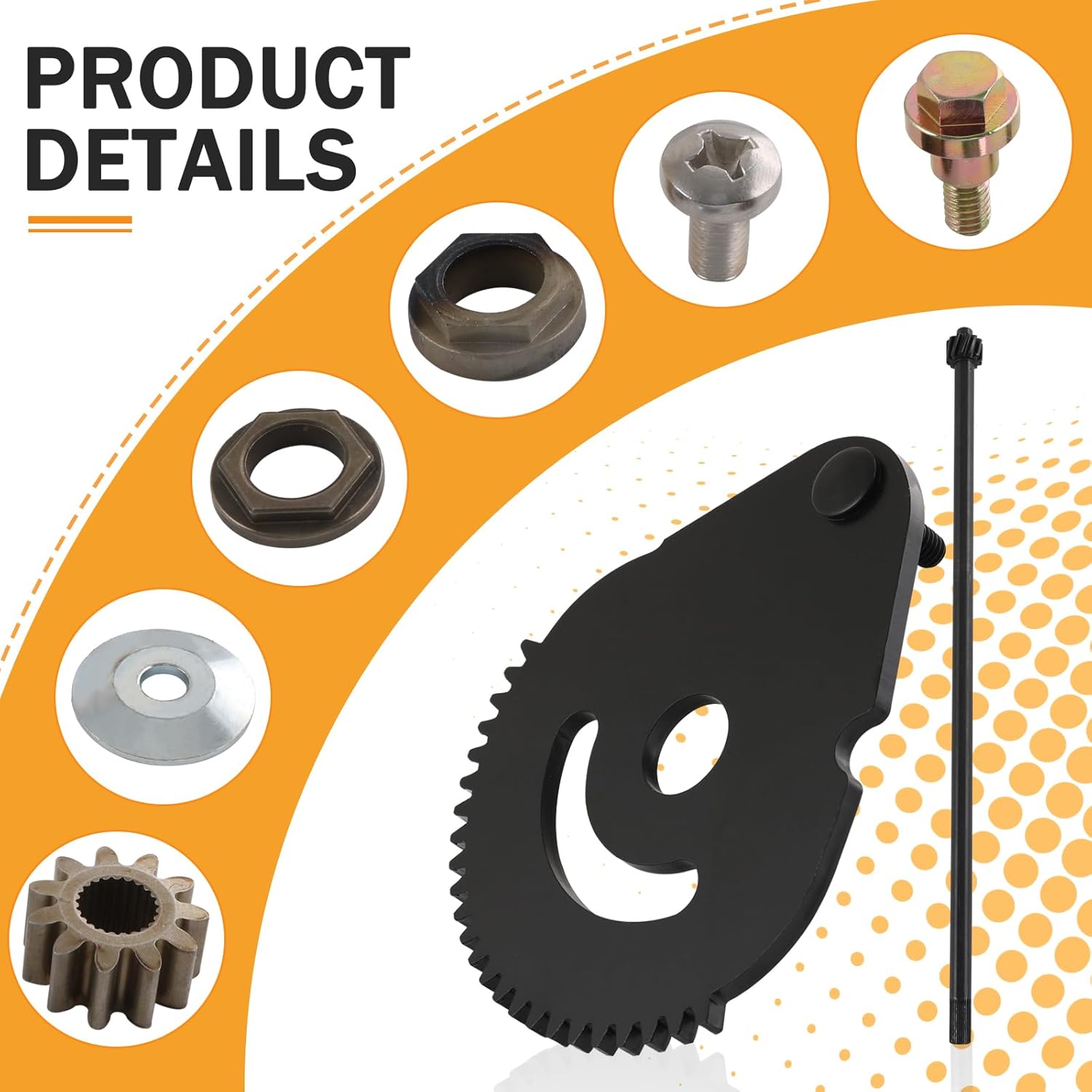 Steering Shaft &Steering Gear Assembly with Bushing, Compatible with MTD Troy-Bilt Series Mowers, Replaces# 738-0919(A/B) 948-0389 710-1309 617-04094 941-0656A 741-0656A 753-04517 76-057