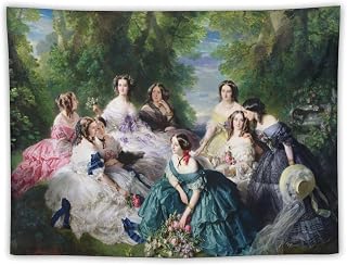 Franz Xaver Winterhalter The Empress Eugenie Surrounded by Her Ladies in Waiting Tapestry Wall Art Print Gift Picture Painting Tapestries Artwork Bedr